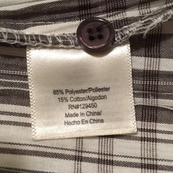 SJB Button down blouse brown and off white 1X - Picture 5 of 6